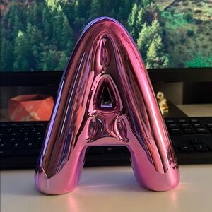 Pink Metallic Decorative Letter Sculpture